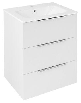SAPHO CIRASA Umivaonička s 3 Ladice 59,2x75x46cm, Bijela Sjajna Površina