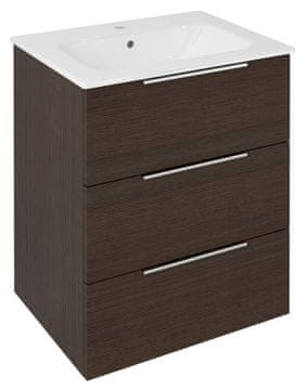 SAPHO CIRASA Kupaonski Ormarić 59,2x75x46cm, 3 Ladice, Rustikalan Borov Ravnatelj