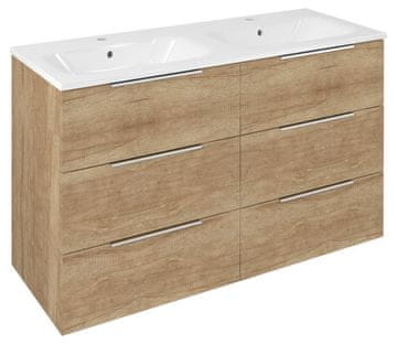 SAPHO CIRASA Kupaonska Umivaonička Komoda 118,4x75x46cm, 3 Ladice, Alabama Hrast