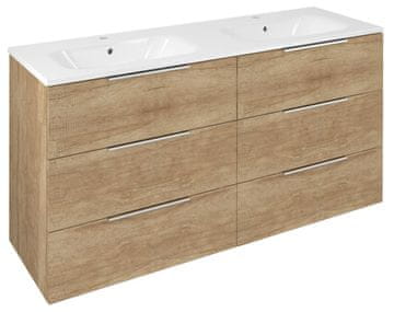 SAPHO Ormarić s umivaonikom CIRASA 139,6x75x46cm, 3 ladice, Dub Alabama