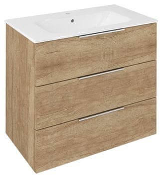 SAPHO CIRASA Umivaonik Ormar 80x75x46cm, 3 Ladice, Hrast Alabama