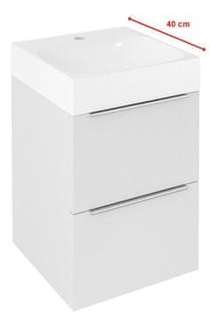 SAPHO EMONA Bijela Sjajna Kupaonska Umivaonička Ormarić 39,4x55x39cm