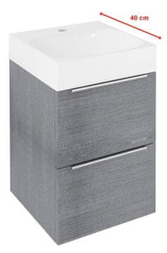 SAPHO EMONA kupaonski ormarić 39,4x55x39cm, srebrni hrast