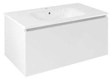 SAPHO LOREA Zidna Umivaonička Komoda 90cm, MDF, Bijela Mat, Tihi Zatvarač