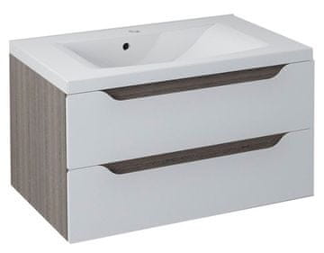 SAPHO WAVE Zidni Umivaonički Ormarić 80cm, Bijela/Mali Wenge, MDF/Lamino