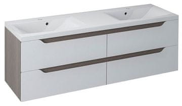 SAPHO WAVE Dvostruka Zidna Kupaonska Komoda 150cm, Bijela/Mali Wenge