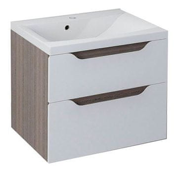 SAPHO WAVE Zidni Kupaonski Ormarić 60x65x48 cm, Bijelo/Mali Wenge