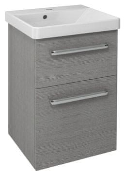 SAPHO THEIA Zidni Umivaonik Ormarić s Ladicama 46,4x70x44,2 cm, Srebrni Hrast