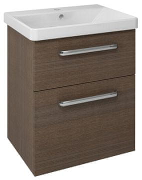 SAPHO THEIA Zidna Kupaonska Vješalica 56,4x70cm, 2 Ladice, Rustikalna Borovina