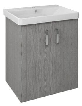 SAPHO SAPHO THEIA zidna kupaonska ormarić, 2 vrata, sivi hrast, 56,4x70x44,2 cm