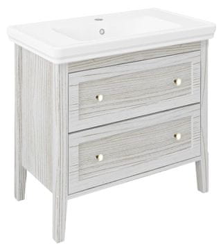 SAPHO CROSS Umivaonička Komoda 85x81x47cm, 2 Ladice, Antikno Bijela