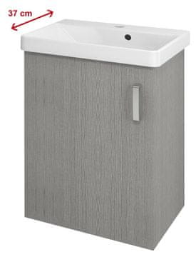 SAPHO SAPHO THEIA Zidni Kupaonski Ormarić 51x70x35 cm, Lijeva Vrata, Srebrni Hrast