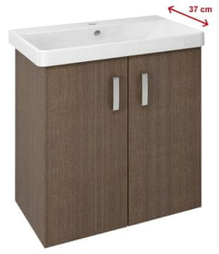 SAPHO THEIA Zidna Komoda za Kupaonicu 66,3x70x35 cm, Dvostruka Vrata, Rustikalna Borovina