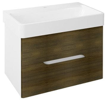 SAPHO MEDIENA Zidna Kupaonska Komoda 76x51x48,5cm, Bijela Mat/Dub Graphite