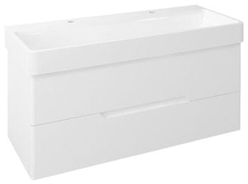 SAPHO MEDIENA Zidna Umivaonička Komoda 117x51x48,5 cm, Bijela Mat/Bijela Mat