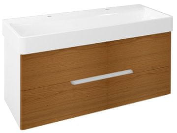 SAPHO MEDIENA Zidna Kupaonska Komoda 117x51x48,5cm Bijelo Mat/Dub Natural