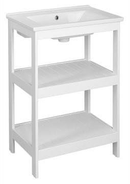 AQUALINE ETIDE otvoreni kupaonski ormarić 51,5x85x44 cm, mat bijela