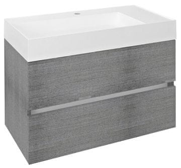 SAPHO ODETTA Zidna Kupaonska Ormarić 82x50x43,5cm, Srebrni Hrast