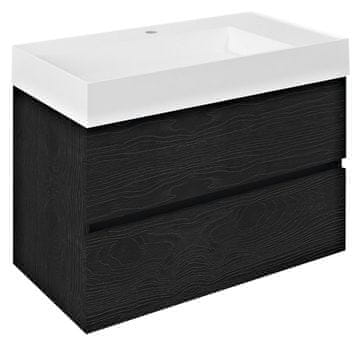 SAPHO ODETTA zidna kupaonska ormarić 82x50x43,5cm crni hrast, MDF/laminat