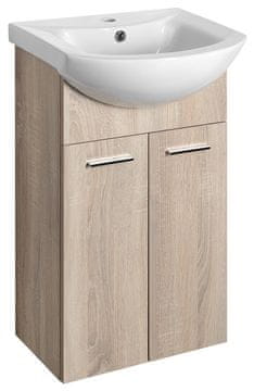 AQUALINE AQUALINE ZOJA Zidni Kupaonski Ormarić, 41,5x74x25,3 cm, Dub Platin Dekor