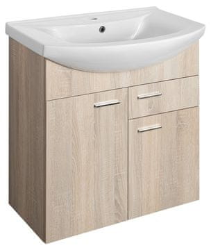 AQUALINE ZOJA Kupaonska Viseća Komoda 72x74x34 cm, Platina Hrast