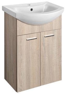 AQUALINE ZOJA Zidni Kupaonski Ormarić 50,5x74x30 cm, Platinasti Hrast