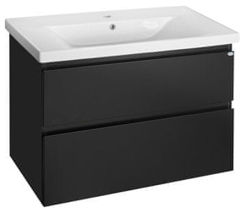 AQUALINE ALTAIR crna mat zidna umivaonička komoda 86,5x60x45 cm