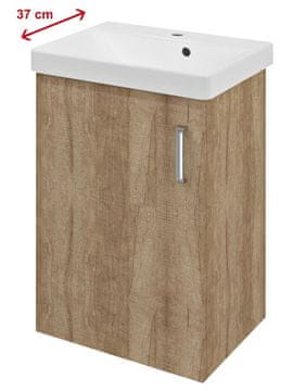 SAPHO THEIA zidni ormarić za umivaonik 51x70cm, lijeva vrata, hrast Alabama