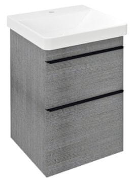 SAPHO SITIA Zidni Kupaonski Ormarić sa Ladicama, Srebrni Hrast 46.4x70x44.2cm