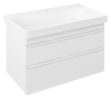 SAPHO SITIA Zidna Kupaonska Komoda s Dvije Ladice, 75,6x50x44,2cm, Mat Bijela