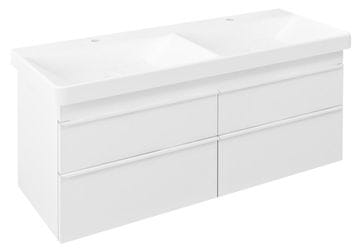 SAPHO SITIA Zidni Kupaonski Ormarić Dvojumivaonik 116cm, 4 Ladice, Bijela Mat