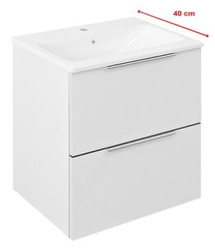 SAPHO CIRASA Zidna Kupaonska Komoda 48x54x39cm, Bijela Visoki Sjaj