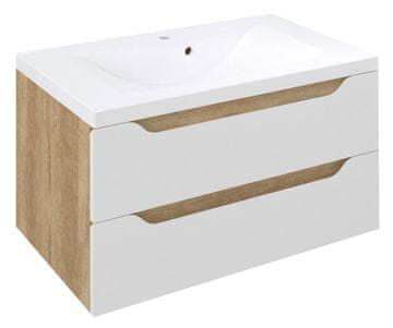 SAPHO Kupaonska Zidna Kupaonička Komoda WAVE 80cm Bjelina/Dub Alabama