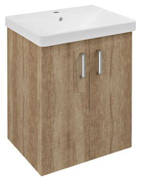 SAPHO THEIA Zidna Kupaonska Komoda s Vratašcima, Dub Alabama, 56,4x70x44,2 cm