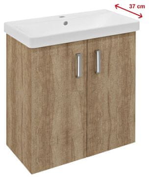 SAPHO THEIA Zidni Ormaric za Umivaonik 66,3x70x35cm, 2 Vrata, Dub Alabama