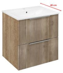 SAPHO CIRASA STRIP Zidna Kupaonska Komoda 48x54x39cm, Alabama Hrast