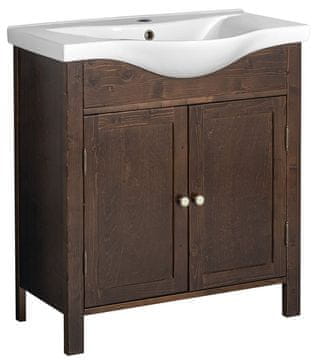 SAPHO AMBRA Drvena Umivaonička Ormarić 75,5x82x34,5cm, Taman Smrkov Dekor