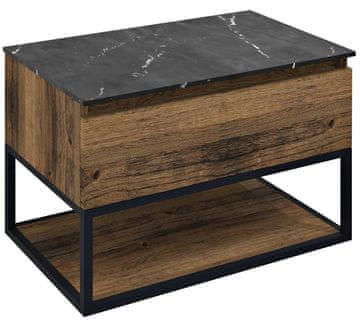 SAPHO SKARA zidna umivaonička jedinica 80cm, crna mat/dub Collingwood