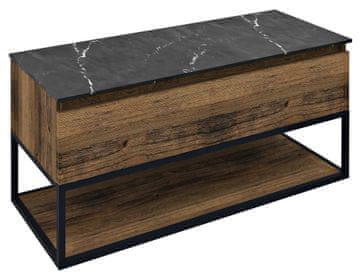 SAPHO SKARA Zidni Kupaonski Ormarić 100x50x45cm Crni Mat/Dub Collingwood