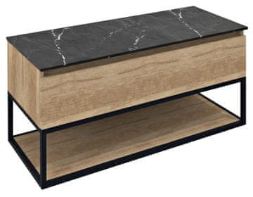 SAPHO SKARA Zidna Umivaonička Komoda 100x50x45cm, Mat Crna/Dub Alabama