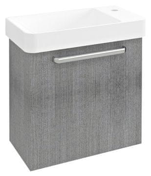 SAPHO **LATUS VIII Zidna Kupaonska Komoda, 51x50x28cm, Srebrni Hrast**