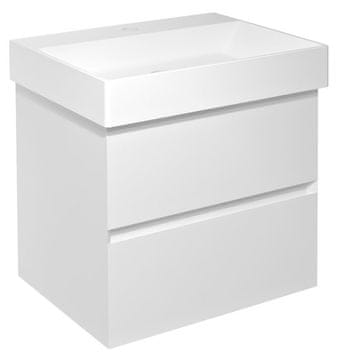 SAPHO FILENA Zidni Kupaonski Ormar 57x51,5x43cm, Mat Bijela, MDF/Dub, Tiho Zatvaranje, Bez Umivaonika