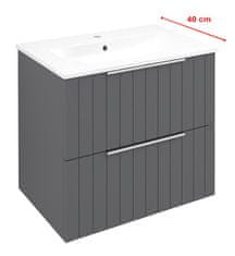 SAPHO CIRASA STRIP Zidna Kupaonska Komoda 58x54x39cm, Crna