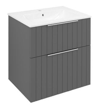 SAPHO CIRASA STRIP kupaonski ormarić sa sudoperom 59,2x64x46cm, karina crna