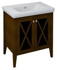 SAPHO CROSS kupaonski ormarić s vratima od stakla, 70x81x47 cm, bukva