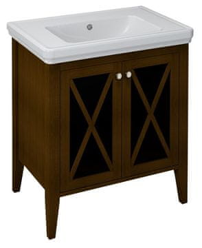 SAPHO CROSS kupaonski ormarić s vratima od stakla, 70x81x47 cm, bukva