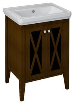 SAPHO CROSS kupaonski ormarić sa staklenim vratima, buk, 55x81x43 cm