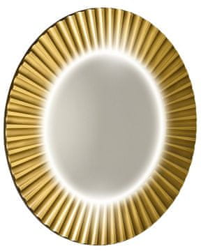 SAPHO Okruglo zlatno zrcalo s LED svjetlom ø90cm - Antikorozivno MDF okvir