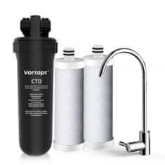 Nikcorp Filtar za vodu ispod sudopera s NSF certifikatom, sustav za uklanjanje olova i klora, 72.000 l, sa slavinom od nehrđajućeg čelika