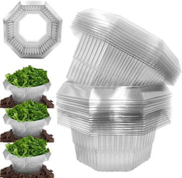 Nikcorp Zaštitne ograde protiv puževa za vrtne biljke, 20 komada, plastična barijera s rubom pod kutom, višekratna, zelena bojadetails